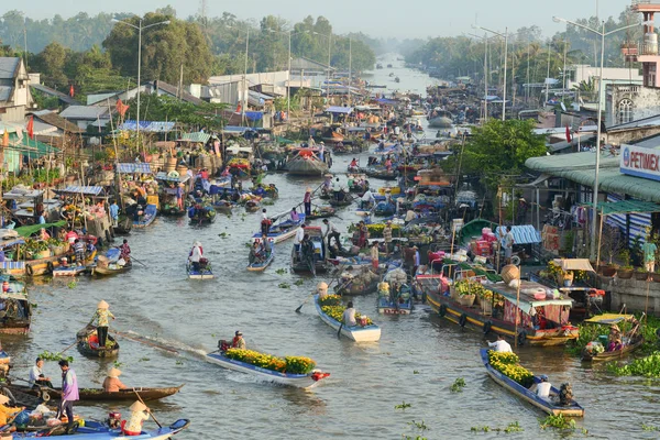 Soc Trang Βιετνάμ Ιαν 2016 Άποψη Της Πλωτή Αγορά Soc — Φωτογραφία Αρχείου