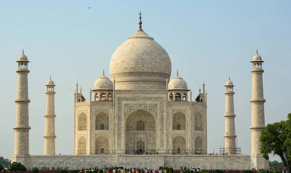 Facade of Taj Mahal in Agra, India. It is one of the worlds most celebrated structures and a symbol of Indias rich history.