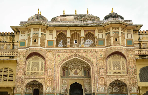 Salón Principal Amber Fort Fuerte Encuentra Amer Kilómetros Jaipur Estado —  Fotos de Stock