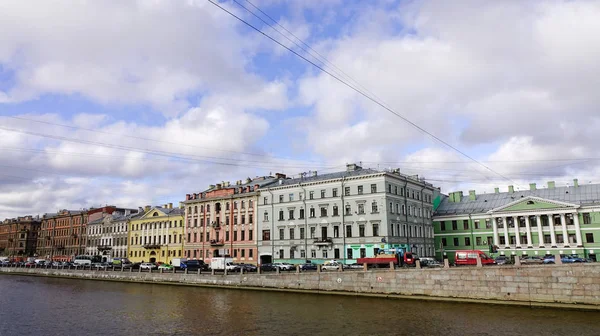 Petersburg Rosja Październik 2016 Stare Budynki Nabrzeże Rzeki Newy Sankt — Zdjęcie stockowe