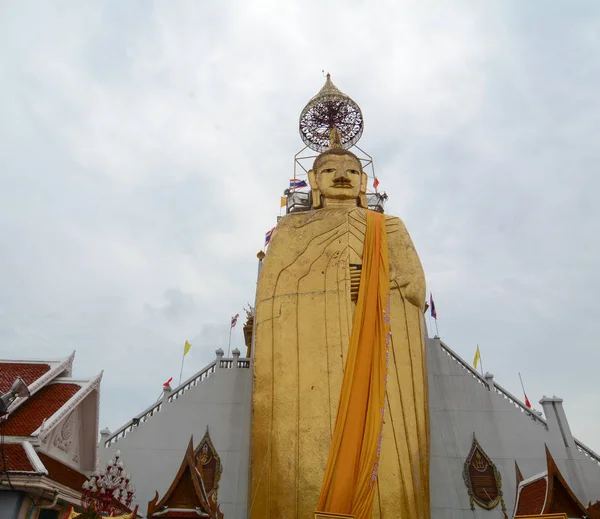 Bangkok Thaiföld Július 2015 Hatalmas Arany Buddha Szobor Wat Mahathat — Stock Fotó