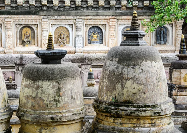 Μικρό Πέτρινο Stupas Στο Mahabodhi Ναό Στην Gaya Ινδία — Φωτογραφία Αρχείου