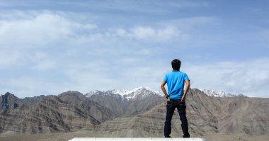 Asya seyahat dağ manzarayı Ladakh, Keşmir Jammu ve devlet, Kuzey Hindistan.