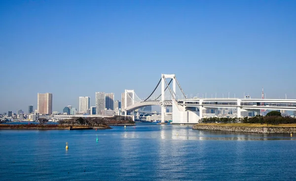 Regnbågsbron Tokyo Bay Visa Från Odaiba Island Odaiba Mötesplats Platser — Stockfoto