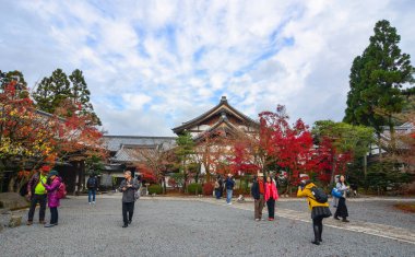 Kyoto, Japonya - 28 Kasım 2016. İnsanlar Eikando Zenrin-ji tapınak Kyoto, Japonya için ziyaret edin. Eikando, bir tapınak Kyoto Japon Budizm Jodo mezhebi.
