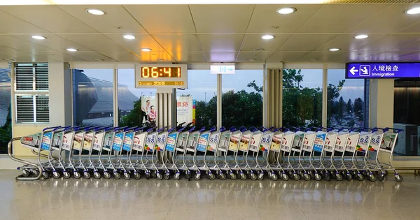 Тайбей Тайвань Листопада 2016 Візки Вильоту Терміналу Аеропорту Taoyuan Тайбей — стокове фото