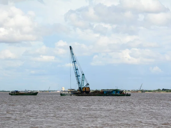 Краєвид Річки Меконг Південному Єтнамі Меконг Називається Cuu Long Річка — стокове фото