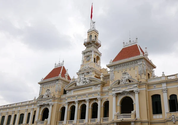 Top of Ancient of People\'s Committee Building in Sai Gon (Ho Chi Minh city), Vietnam. The People\'s Committee Building of Ho Chi Minh City was built in 1898.