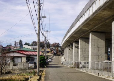 Tokyo, Japonya - 4 Aralık 2016. Otoyol kırsalında Tokyo, Japonya. Başkenti ve en kalabalık şehir Japonya Tokyo..