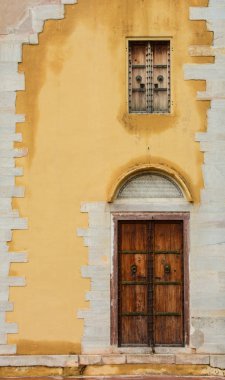 Ahşap kapılar, Jaipur, Hindistan eski bir bina. Pembe şehir olarak bilinen Jaipur, Hindistan bir turistik yer.