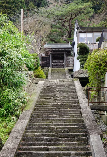 Escalera Hormigón Con Muchos Árboles Verdes Templo Sintoísta Kyoto Japón —  Fotos de Stock