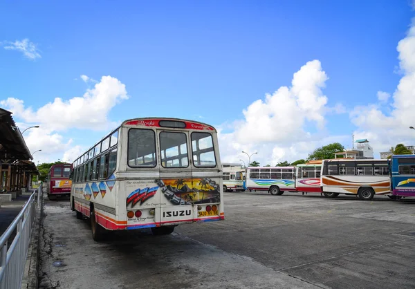 Mahebourg Mauritius Ocak 2017 Yerel Otobüs Garına Mahebourg Mauritius Mahebourg — Stok fotoğraf