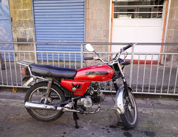 Port Louis Mauritius Jan 2017 Ein Motorradparkplatz Auf Der Straße — Stockfoto