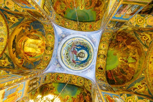 San Petersburgo Rusia Octubre 2016 Dentro Iglesia Del Salvador Sobre —  Fotos de Stock