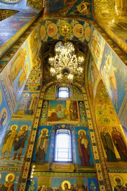 St Petersburg, Rusya - 10 Ekim 2016. Savior dökülen kan, Saint Petersburg üzerinde kilisenin iç.