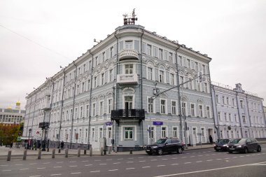 Moskova, Rusya - 17 Ekim 2016. Moskova, Rusya'nın şehir merkezinde yer alan eski binalar. Moskova en kuzey ve en soğuk megacity ve metropolis yeryüzünde..