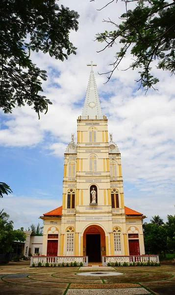 Фасадні Католицької Церкви Меконг Дельта Єтнам Меконг Регіон Лежить Відразу — стокове фото