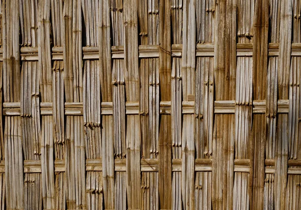 Estilo Tailandês Nativo Padrão Bambu Cestaria Artesanal Parede — Fotografia de Stock
