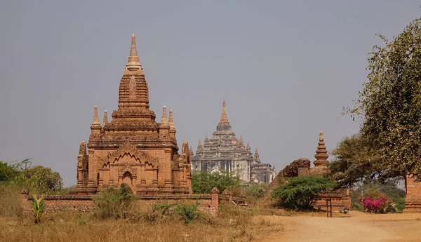 Antik Budist Tapınakları Yaz Günü Bagan Myanmar Manzara Bagan Mandalay — Stok fotoğraf