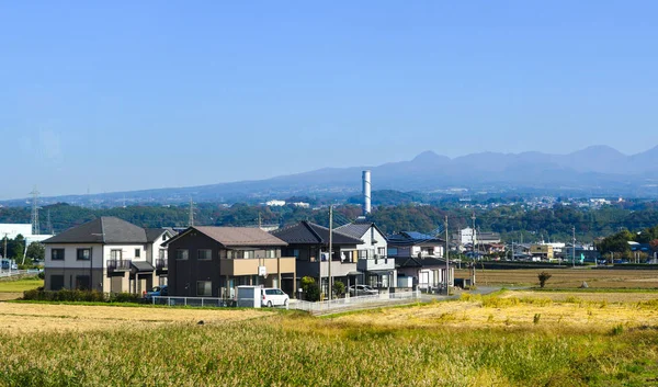 Pequena cidade rural em Gunma, Japão — Fotografia de Stock