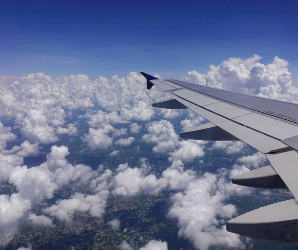 Scenic view from airplane window — Stock Photo, Image