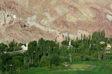 Ladakh, Hindistan 'ın dağ manzarası. 