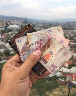 Şehir planına sahip Gürcistan kağıt parası 
