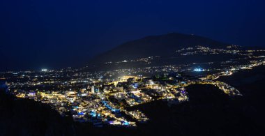 Santorini Adası gece sahnesi, Yunanistan