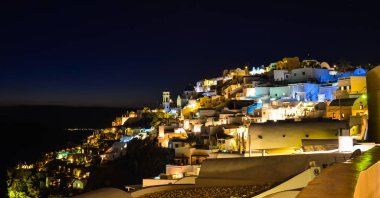 Santorini Adası gece sahnesi, Yunanistan