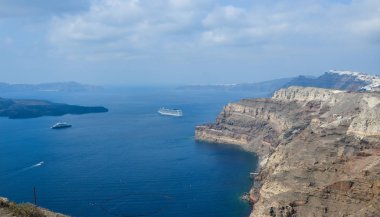 Santorini adasında güzel bir deniz manzarası