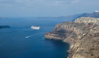 Santorini adasında güzel bir deniz manzarası