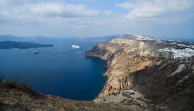 Santorini adasında güzel bir deniz manzarası