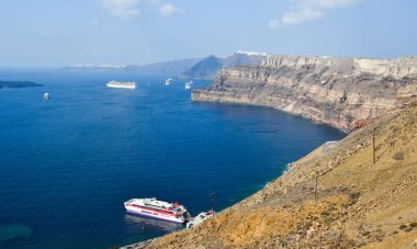 Santorini adasında güzel bir deniz manzarası
