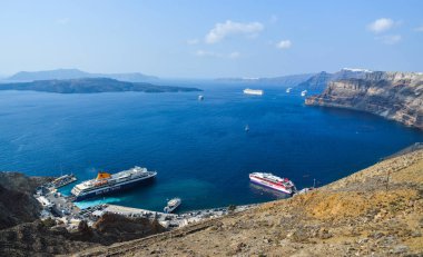 Santorini adasında güzel bir deniz manzarası