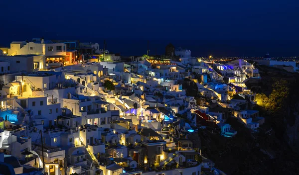Нічна сцена острова Санторіні, Греція — стокове фото