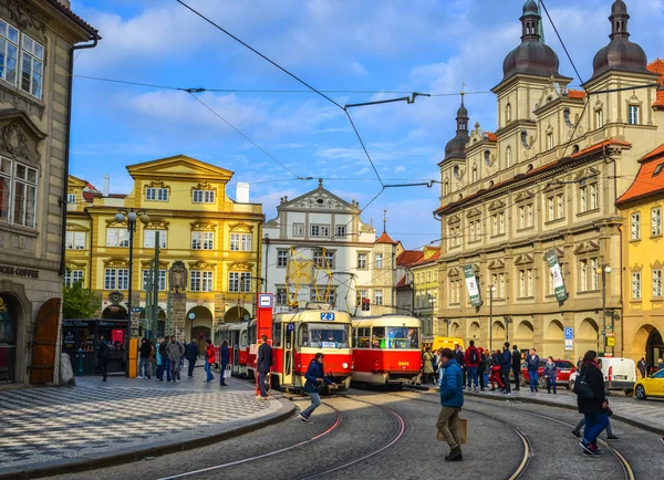Çek Cumhuriyeti 'nin Prag kentindeki Retro Tramvayı