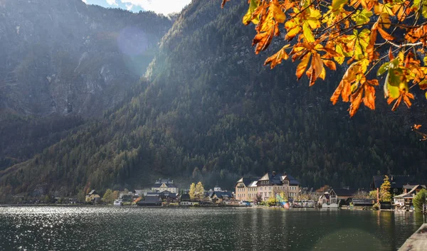 Gyönyörű Hallstatt falu (Ausztria)) — Stock Fotó