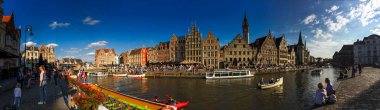 Gent şehir manzarasının panorama görünümü 