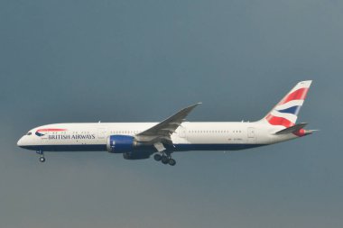 Passenger airplane landing at Kuala Lumpur Airport 