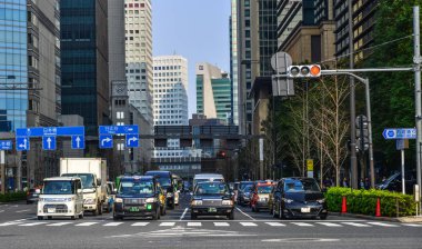 Tokyo, Japonya 'da finans bölgesi manzarası