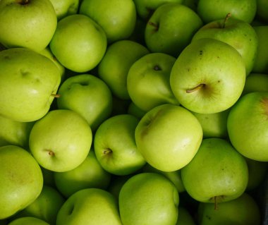 Green apples at rural market 