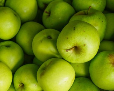 Green apples at rural market 