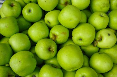 Green apples at rural market 