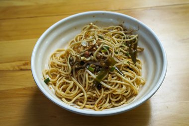 Chinese traditional Dan Dan noodle for lunch 