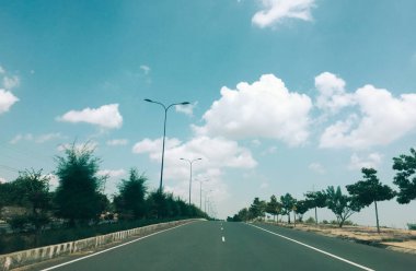 Empty highway at sunny day 