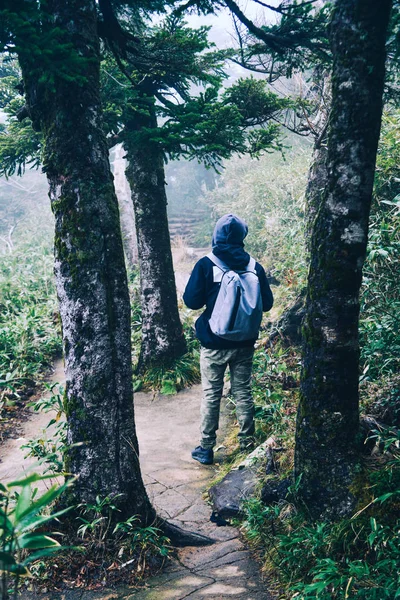 Een man wandelend op Hakkoda Mountains — Stockfoto