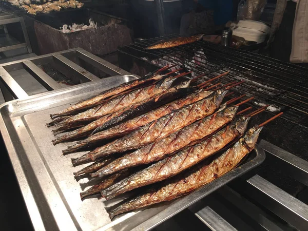 Seafood at night market in Taipei, Taiwan — Stockfoto