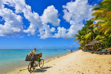 Mauritius Adası 'nın güzel deniz manzarası 