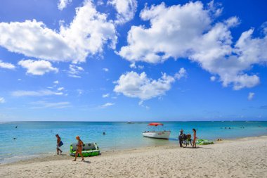Mauritius Adası 'nın güzel deniz manzarası 