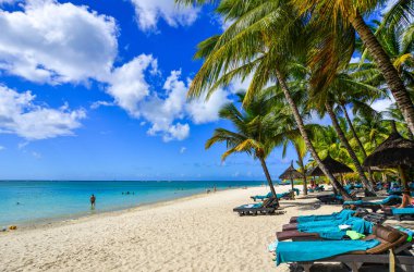 Mauritius Adası 'nın güzel deniz manzarası 